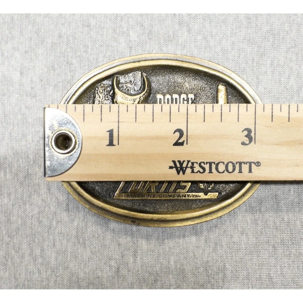 Vtg Dodge City Curtis‎ Machining Company Brass Western Belt Buckle 3